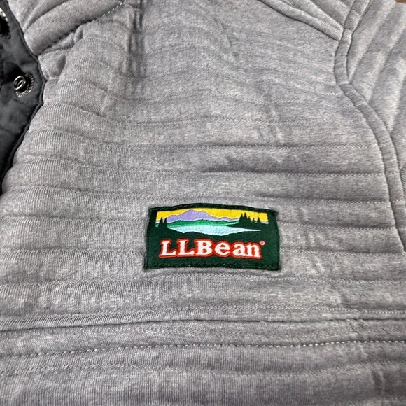 LL Bean Womens Airlight Knit Pullover Gray Quarter Snap Sweatshirt Size M Light - Picture 3 of 11